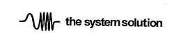 THE SYSTEM SOLUTION trademark