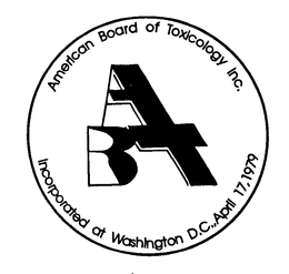 ABT AMERICAN BOARD OF TOXICOLOGY INC. INCORPORATED AT WASHINGTON D.C., APRIL 17, 1979 trademark