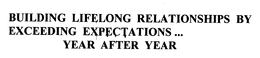 BUILDING LIFELONG RELATIONSHIPS BY EXCEEDING EXPECTATIONS ... YEAR AFTER YEAR trademark