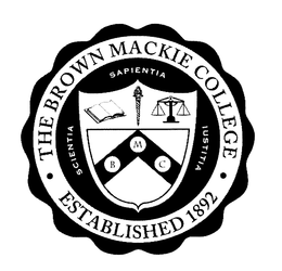 THE BROWN MACKIE COLLEGE ESTABLISHED 1892 SAPIENTIA SCIENTIA IUSTITIA BMC trademark