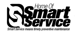 HOME OF SMARTSERVICE SMART SERVICE MEANS TIMELY PREVENTIVE MAINTENANCE trademark