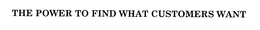 THE POWER TO FIND WHAT CUSTOMERS WANT trademark