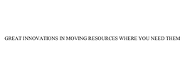 GREAT INNOVATIONS IN MOVING RESOURCES WHERE YOU NEED THEM trademark