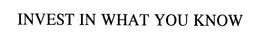 INVEST IN WHAT YOU KNOW trademark