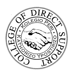 COLLEGE OF DIRECT SUPPORT KOLEGIO PERI KATHORIZO YPOSTIRIZO trademark