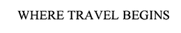 WHERE TRAVEL BEGINS trademark