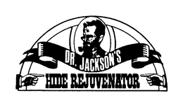 DR. JACKSON'S HIDE REJUVENATOR PRESERVES AND PROTECTS ALL LEATHER GOODS CLEANS SOFTENS CONDITIONS DIRECTIONS: APPLY WITH SOFT CLOTH- WARNING: DO NOT USSE ON SUEDE- STOCK # 21978-00 NET WT. 6OZ 168G SIX OUNCES trademark