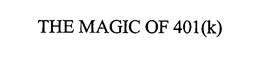 THE MAGIC OF 401(K) trademark