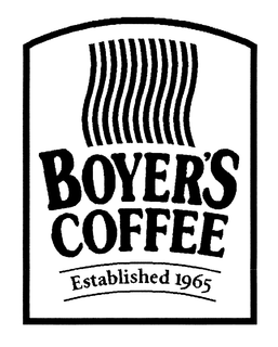 BOYER'S COFFEE ESTABLISHED 1965 trademark