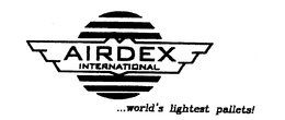 AIRDEX INTERNATIONAL...WORLD'S LIGHTEST PALLETS! trademark
