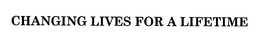 CHANGING LIVES FOR A LIFETIME trademark