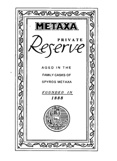 METAXA PRIVATE RESERVE AGED IN THE FAMILY CASKS OF SPYROS METAXA FOUNDED IN 1888 trademark