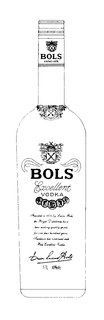 BOLS ANNO 1575 BOLS EXCELLENT VODKA FOUNDED IN 1575 BY LUCAS BOLS, THE ROYAL DISTILLERIES HAVE BEEN MAKING QUALITY SPIRITS FOR OVER 400 YEARS. TRADITION HAS CONTINUED WITH BOLS EXCELLENT VODKA. ERVEN LUCAS 0.7L-40%OBJ. trademark