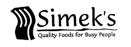 SIMEK'S QUALITY FOODS FOR BUSY PEOPLE trademark