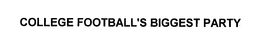 COLLEGE FOOTBALL'S BIGGEST PARTY trademark