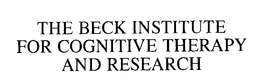 THE BECK INSTITUTE FOR COGNITIVE THERAPY AND RESEARCH trademark