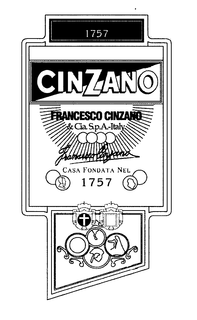1757 CINZANO FRANCESCO CINZANO & CIA.S.P.A.-ITALY FRANCESCO CINZANO CASA FONDATA NEL 1757 trademark