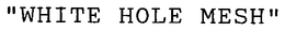 "WHITE HOLE MESH" trademark