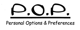 P.O.P. PERSONAL OPTIONS & PREFERENCES trademark
