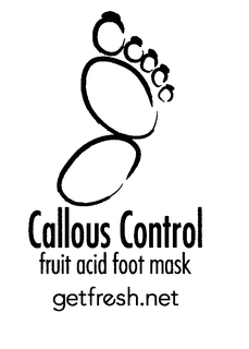 CALLOUS CONTROL FRUIT ACID FOOT MASK GETFRESH.NET trademark