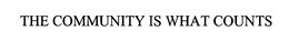THE COMMUNITY IS WHAT COUNTS trademark
