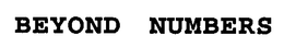 BEYOND NUMBERS trademark