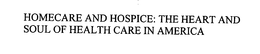 HOMECARE AND HOSPICE: THE HEART AND SOUL OF HEALTH CARE IN AMERICA trademark