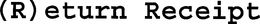 (R) ETURN RECEIPT trademark