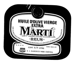 HUILE D'OLIVE VIERGE EXTRA MARTI' REUS trademark