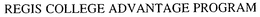REGIS COLLEGE ADVANTAGE PROGRAM trademark