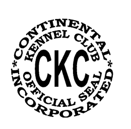 CKC CONTINENTAL KENNEL CLUB INCORPORATED OFFICIAL SEAL trademark