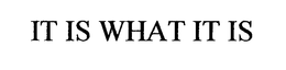 IT IS WHAT IT IS trademark