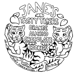 JANE'S TASTY TIGERS ORANGE ALMOND CHOCOLATE COOKIES JANE'S JUNGLE KITCHEN trademark