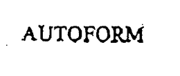 AUTOFORM trademark