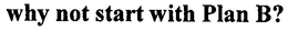 WHY NOT START WITH PLAN B? trademark