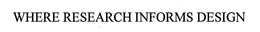 WHERE RESEARCH INFORMS DESIGN trademark