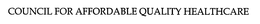 COUNCIL FOR AFFORDABLE QUALITY HEALTHCARE trademark