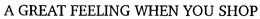 A GREAT FEELING WHEN YOU SHOP trademark