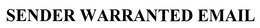 SENDER WARRANTED EMAIL trademark