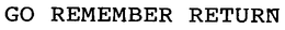 GO REMEMBER RETURN trademark