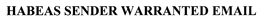 HABEAS SENDER WARRANTED EMAIL trademark