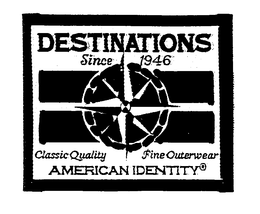 DESTINATIONS SINCE 1946 AMERICAN IDENTITY CLASSIC QUALITY FINE OUTERWEAR trademark