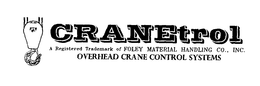 CRANETROL OVERHEAD CRANE CONTROL SYSTEMS A REGISTERED TRADEMARK OF FOLEY MATERIAL HANDLING CO., INC. trademark