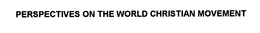 PERSPECTIVES ON THE WORLD CHRISTIAN MOVEMENT trademark