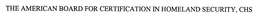 THE AMERICAN BOARD FOR CERTIFICATION IN HOMELAND SECURITY, CHS trademark