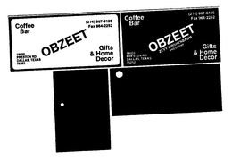 OBZEET COFFEE BAR GIFTS & HOME DECOR OBZEET ZEVY KIRSHENBAUM PRESIDENT OBZ trademark
