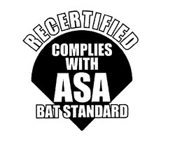 RECERTIFIED COMPLIES WITH ASA BAT STANDARD trademark