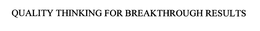 QUALITY THINKING FOR BREAKTHROUGH RESULTS trademark