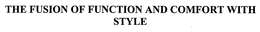 THE FUSION OF FUNCTION AND COMFORT WITH STYLE trademark