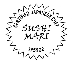 SUSHI MARI CERTIFIED JAPANESE CHEF 195902 trademark